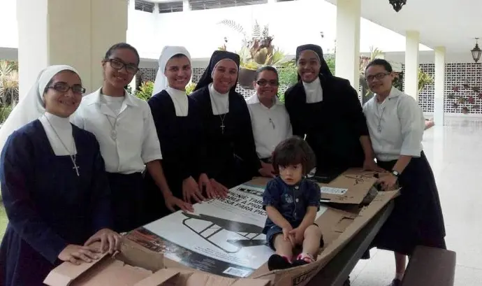 Augustinian Sisters preparing food shipments