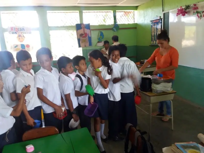 Students at the Los Cocos school